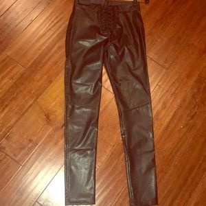 David Lerner New York faux leather pants